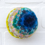 Midi Puff Sculpture in Olive Wood Frame | Navy Pop