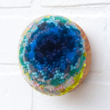 Midi Puff Sculpture in Olive Wood Frame | Navy Pop