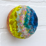 Midi Puff Sculpture in Olive Wood Frame | Navy Pop