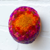 Midi Puff Sculpture in Olive Wood Frame | Sunset