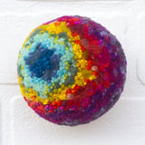 Midi Puff Sculpture in Olive Wood Frame | Rainbow (Purple)