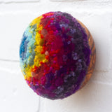 Midi Puff Sculpture in Olive Wood Frame | Rainbow (Purple)