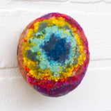 Midi Puff Sculpture in Olive Wood Frame | Rainbow (Purple)