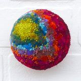 Midi Puff Sculpture in Olive Wood Frame | Hibiscus