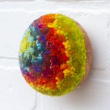 Midi Puff Sculpture in Olive Wood Frame | Tropical Rainbow