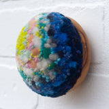 Midi Puff Sculpture in Olive Wood Frame | Chartreuse Pop