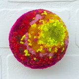 Midi Puff Sculpture in Olive Wood Frame | Hot Pink