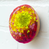 Midi Puff Sculpture in Olive Wood Frame | Hot Pink