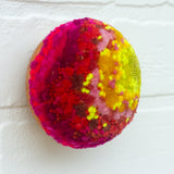 Midi Puff Sculpture in Olive Wood Frame | Hot Pink