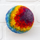 Midi Puff Sculpture in Olive Wood Frame | Rainbow (Blue)