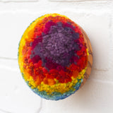 Midi Puff Sculpture in Olive Wood Frame | Rainbow (Blue)