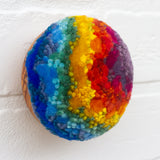 Midi Puff Sculpture in Olive Wood Frame | Rainbow (Blue)