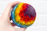 Midi Puff Sculpture in Olive Wood Frame | Rainbow (Blue)