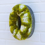 Mega "0" Puff Sculpture | Mossy Greens in Vintage Metal Frame