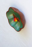 Embroidered Hummingbird in Flower Frame | Green