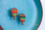 Two Birds on a Wire | Green + Orange
