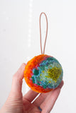 Mini Puff Ornament | Seafoam + Orange