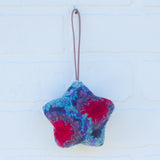 Star Puff Ornament | Hot Pink + Blue