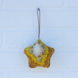 Star Puff Ornament | White + Yellow (2)