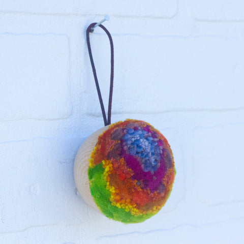 Mini Puff Ornament | Bright Rainbow