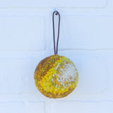 Mini Puff Ornament | White + Yellow (1)