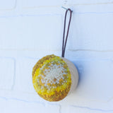 Mini Puff Ornament | White + Yellow (1)