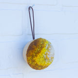 Mini Puff Ornament | White + Yellow (1)