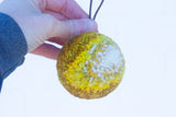 Mini Puff Ornament | White + Yellow (1)