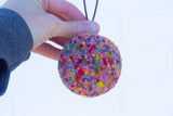 Mini Puff Ornament | Pink Confetti