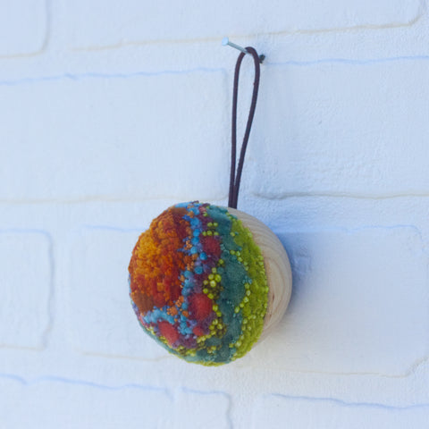 Mini Puff Ornament | Orange + Green