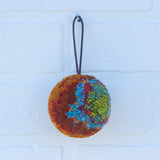 Mini Puff Ornament | Green + Orange