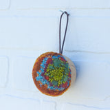 Mini Puff Ornament | Green + Orange