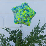 Star Puff Tree Topper | Aqua + Neon