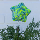 Star Puff Tree Topper | Aqua + Neon