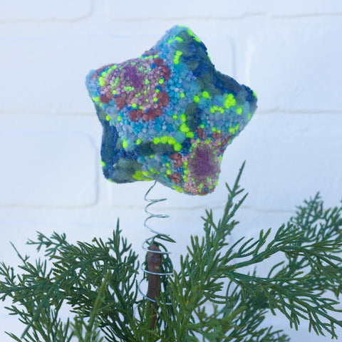 Star Puff Tree Topper | Pink + Blue