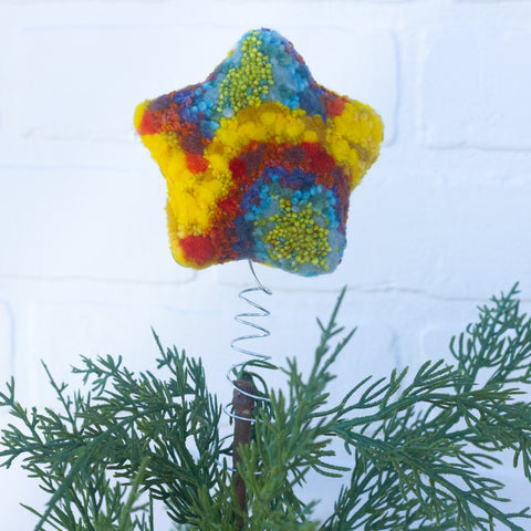 Star Puff Tree Topper | Tropical Rainbow