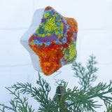 Star Puff Tree Topper | Green + Orange