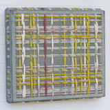 Modern Woven Plaid with Vintage Frame | Mustard + Pink