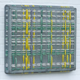 Modern Woven Plaid with Vintage Frame | Green + Yellow