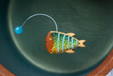 Embroidered Angler Fish | Blue Stripes