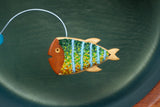 Embroidered Angler Fish | Blue Stripes
