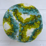 Puff Sculpture in Teak Frame | Lichen