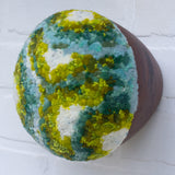 Puff Sculpture in Teak Frame | Lichen