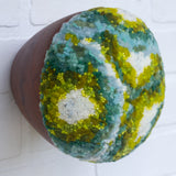Puff Sculpture in Teak Frame | Lichen
