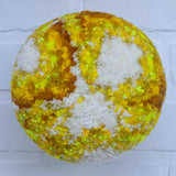 Puff Sculpture in Teak Frame | Sunshine
