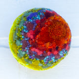 Midi Puff Sculpture in Olive Wood Frame | Orange, Green + Neon