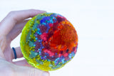 Midi Puff Sculpture in Olive Wood Frame | Orange, Green + Neon