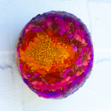 Midi Puff Sculpture in Olive Wood Frame | Sunset