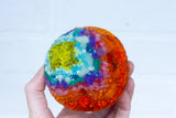 Midi Puff Sculpture in Olive Wood Frame | Green + Orange (2)
