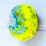 Midi Puff Sculpture in Olive Wood Frame | Icy Neon